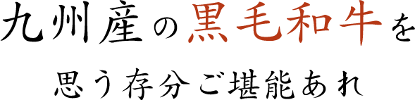 九州産の黒毛和牛を思う存分ご堪能あれ