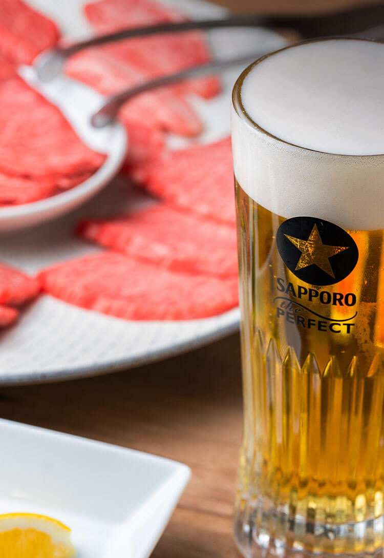 ビールと肉